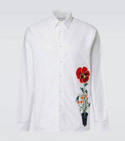 JW Anderson Embroidered cotton Oxford shirt