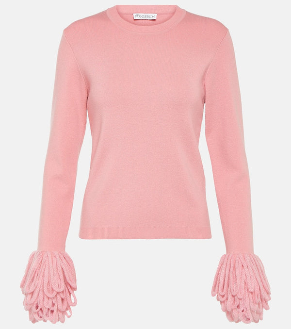 JW Anderson Fringed wool-blend sweater