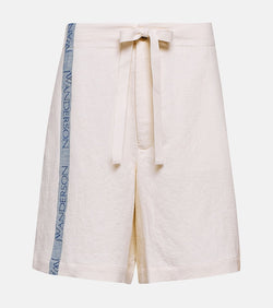 JW Anderson High-rise cotton and linen shorts