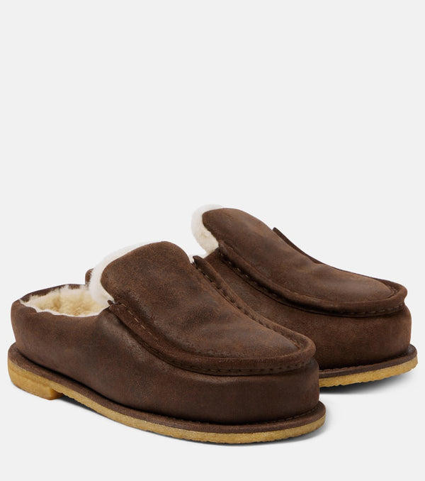 JW Anderson Shearling-lined suede mules