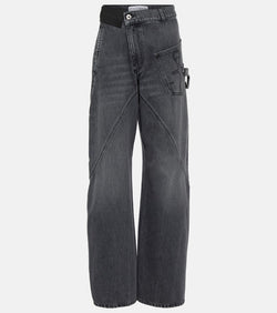 JW Anderson Twisted high-rise straight jeans