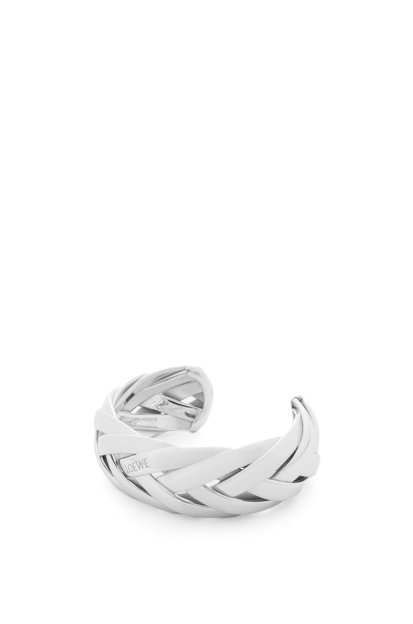 Large braided cuff in sterling silver