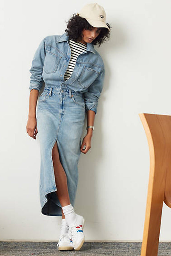 Levi's Denim Midi Shirt Dress Blue