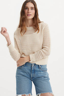 Levi's Superbloom Crochet Long Sleeve Top White