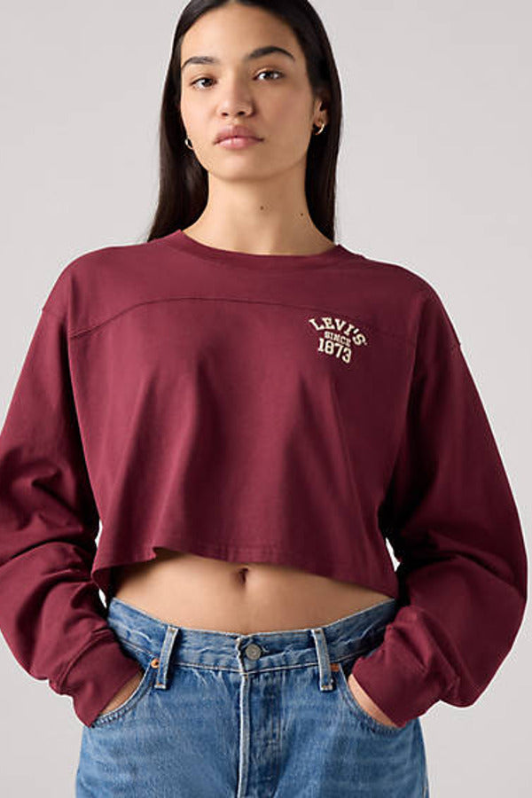 Levi's Graphic Crop Football Tee Red