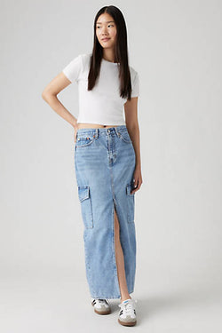 Levi's Ankle Column Cargo Skirt Blue