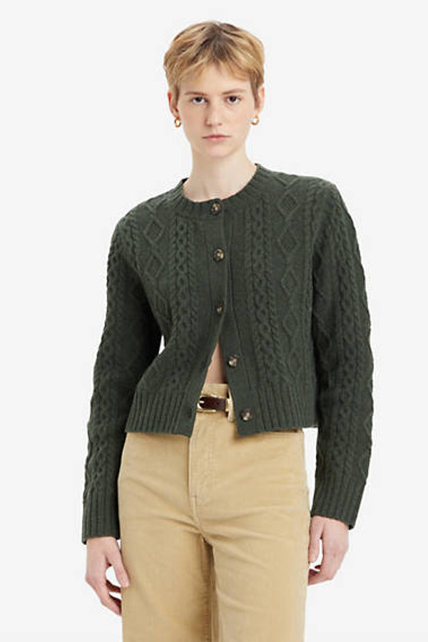 Levi's Primrose Cable Cardigan Green