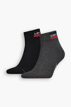 Levi's Mid Cut Sportswear Socks 2 Pack Black