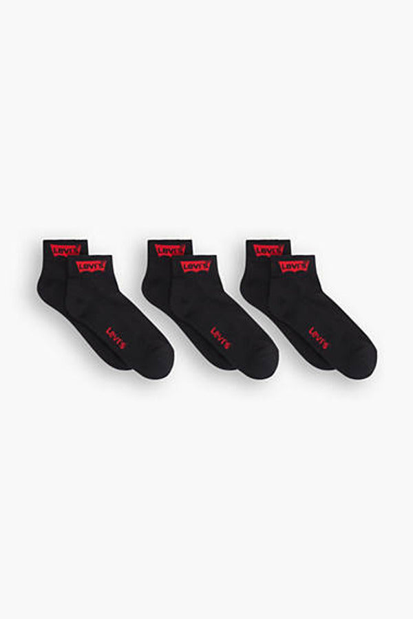 Levi's Mid Cut Batwing Socks 3 Pack Black