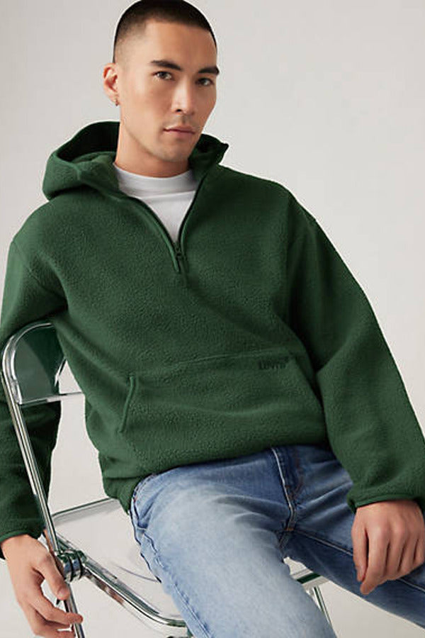 Levi's Hooded Sherpa Pullover Green