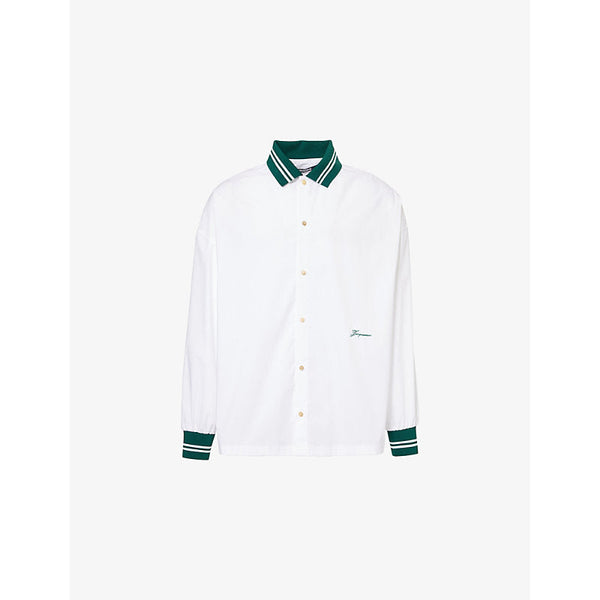 Jacquemus La Chemise Brand-Embroidery Cotton-Blend Shirt