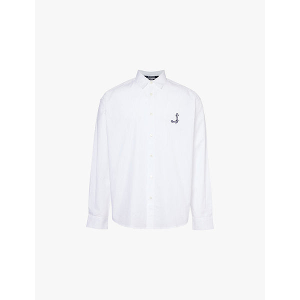 Mens Jacquemus La Chemise Simon logo-embroidered regular-fit cotton shirt