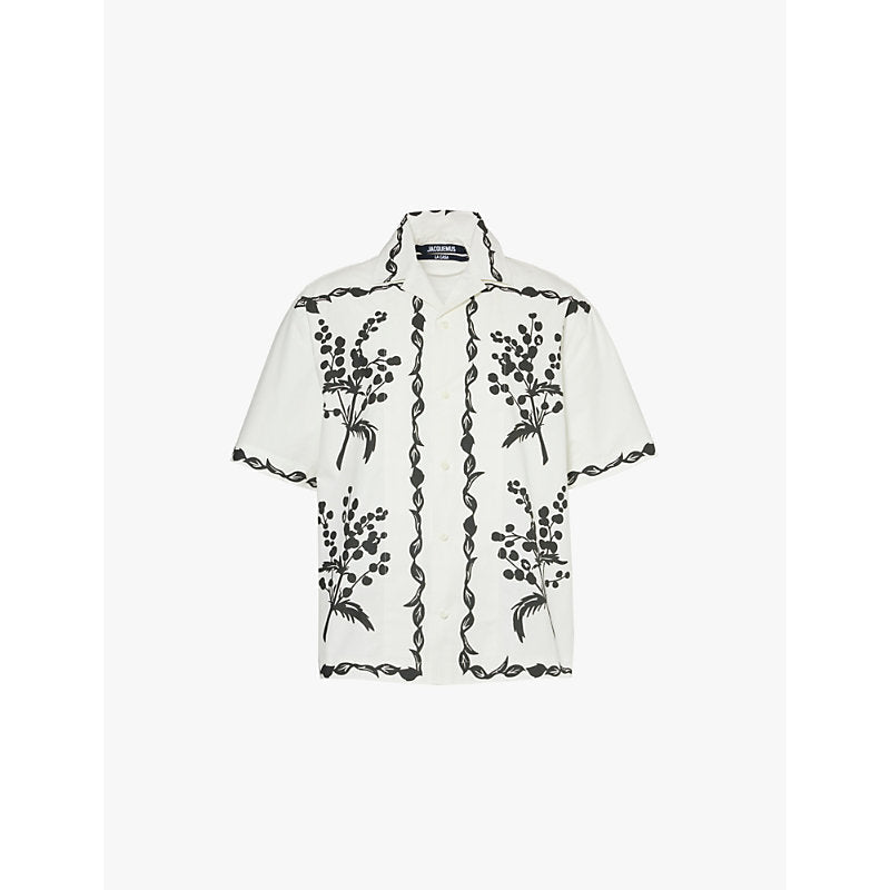 Jacquemus La Chemise graphic-print relaxed-fit cotton-poplin shirt