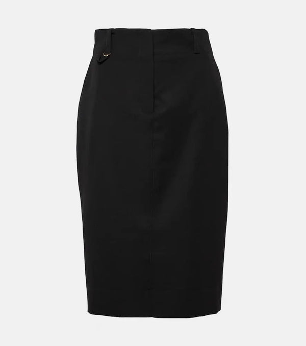 Jacquemus La Jupe Bari virgin wool midi skirt | LYBSTORE