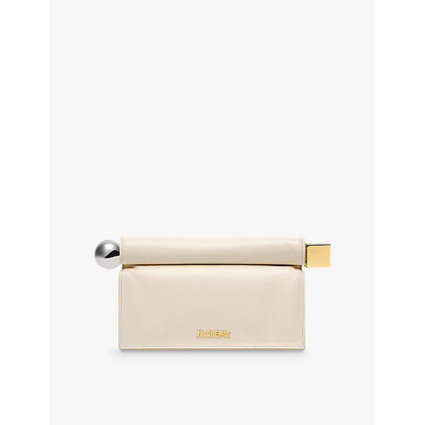 Jacquemus La Pochette Rond Carré leather clutch bag | LYBSTORE