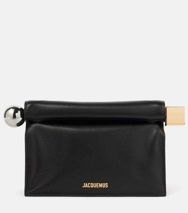 Jacquemus La Pochette Rond Carré leather clutch | LYBSTORE