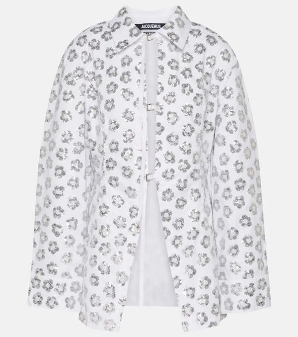 Jacquemus Lavoir sequinned cotton-blend shirt | LYBSTORE