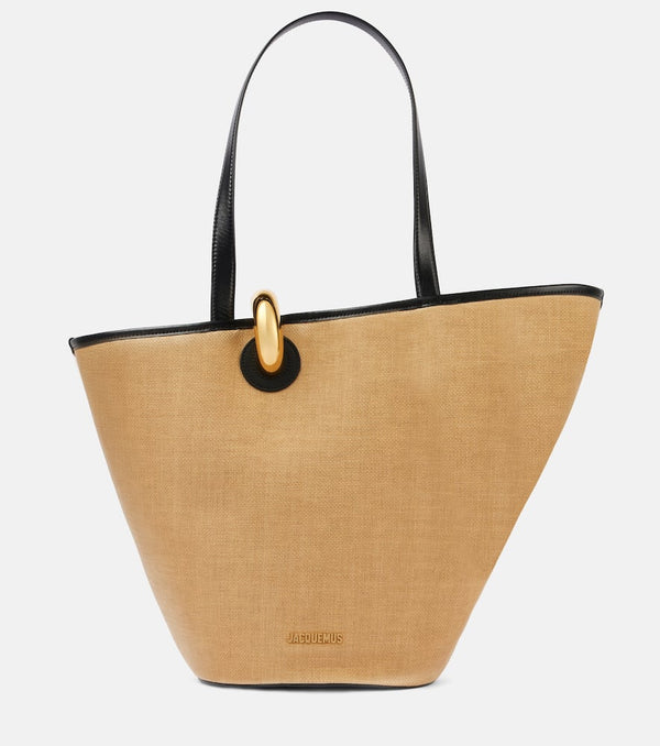 Jacquemus Le Bambola leather-trimmed basket bag | LYBSTORE