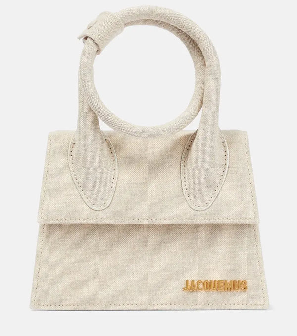 Jacquemus Le Chiquito Noeud cotton canvas shoulder bag | LYBSTORE