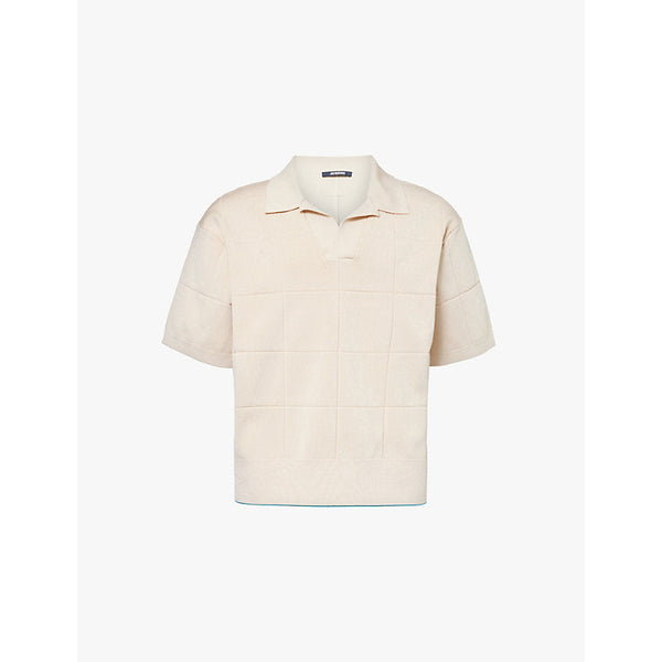 Mens Jacquemus Le polo Bacino grid-pattern knitted polo shirt