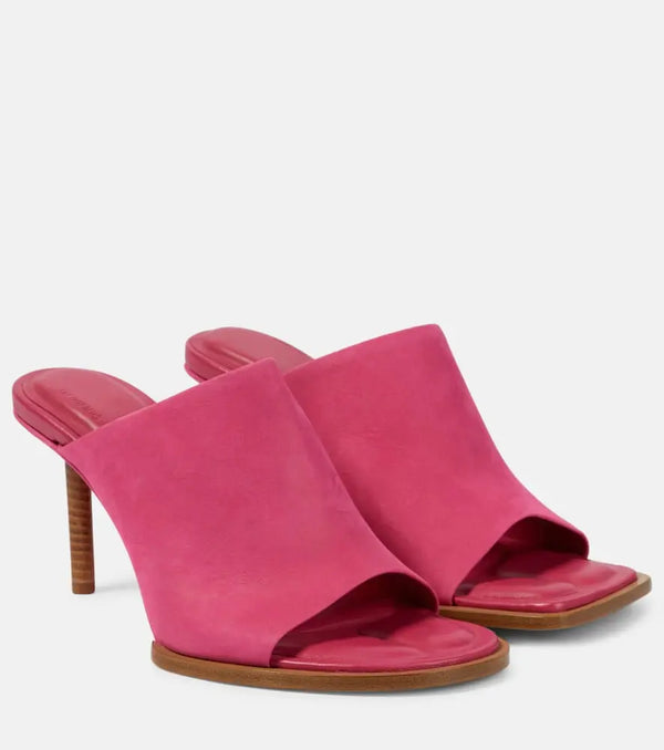 Jacquemus Les Mules Rond Carré asymmetrical suede mules | LYBSTORE