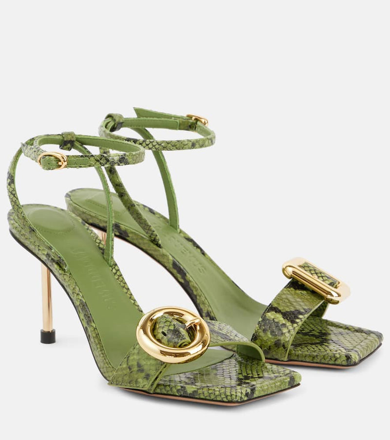 Jacquemus Les Sandales Regalo croc-effect leather sandals