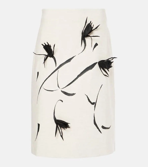 Jacques Wei Embroidered midi skirt | LYBSTORE