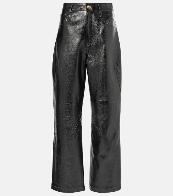 Jacques Wei High-rise leather wide-leg pants | LYBSTORE