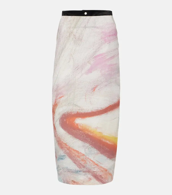 Jacques Wei Printed cotton-blend midi skirt | LYBSTORE