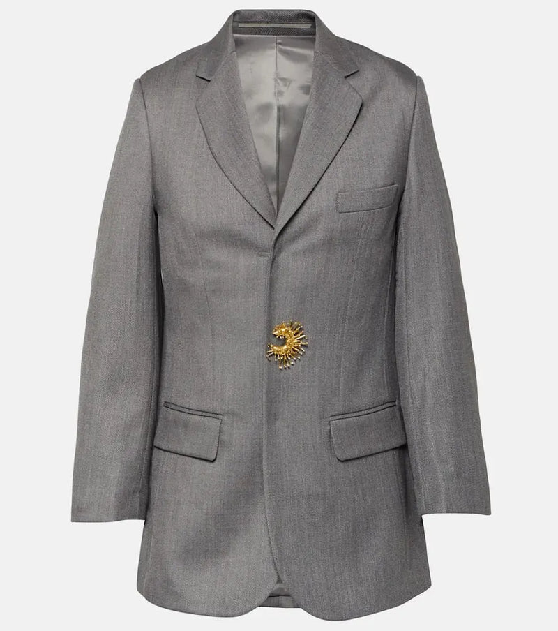 Jacques Wei Wool-blend twill blazer