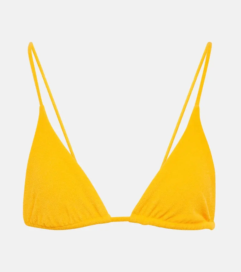 Jade Swim Via triangle terry bikini top | LYBSTORE