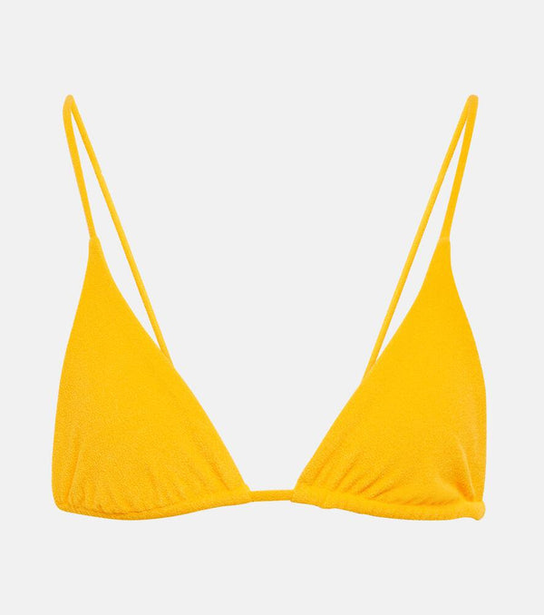 Jade Swim Via triangle terry bikini top