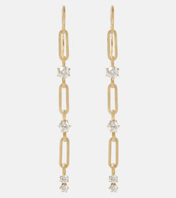 Jade Trau Pia Small 18kt drop earrings with diamonds | LYBSTORE