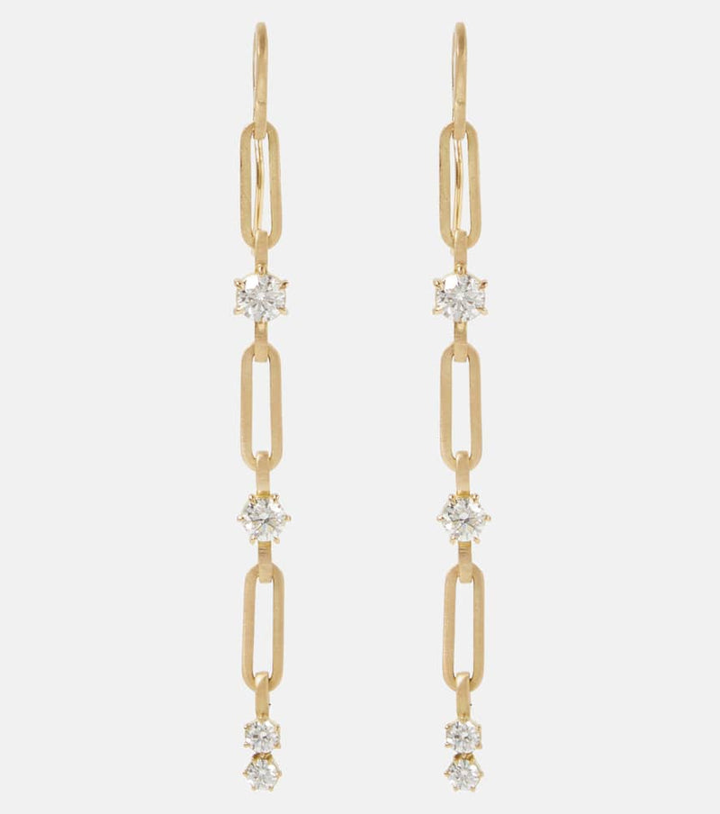 Jade Trau Pia Small 18kt drop earrings with diamonds | LYBSTORE