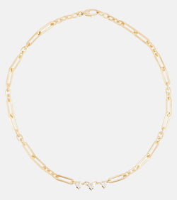 Jade Trau Priscilla 18kt gold chain necklace with diamonds | LYBSTORE