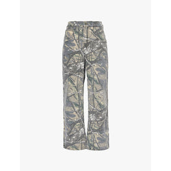 Mens Jaded London Forest Camo Colossus abstract-print wide-leg relaxed-fit denim jeans