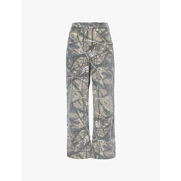 Mens Jaded London Forest Camo Colossus abstract-print wide-leg relaxed-fit denim jeans