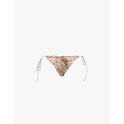 Womens Jaded London Ruffle-trim metallic bikini bottoms