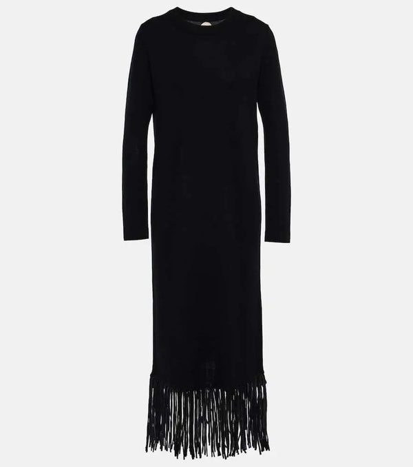 Jardin des Orangers Fringed wool and cashmere midi dress | LYBSTORE