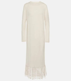 Jardin des Orangers Fringed wool and cashmere midi dress | LYBSTORE