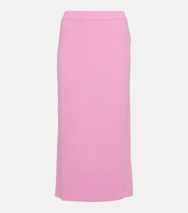 Jardin des Orangers High-rise ribbed-knit cashmere midi skirt | LYBSTORE