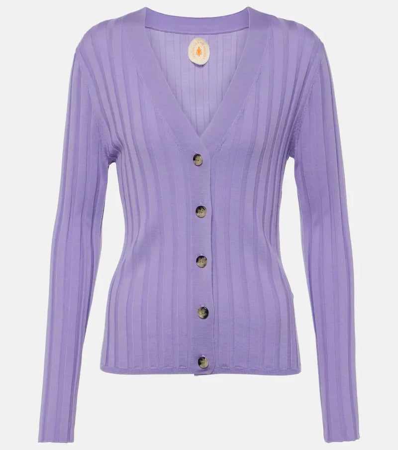 Jardin des Orangers Ribbed-knit virgin wool cardigan