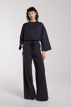 Jarla Stripe Trousers Black