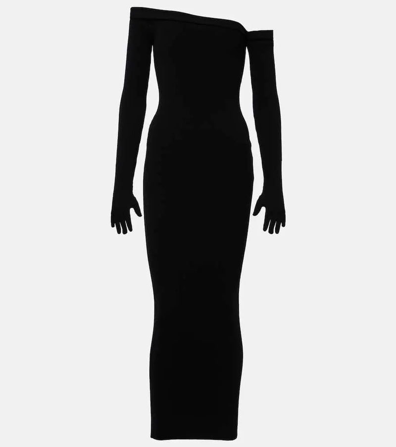 Jean Paul Gaultier Asymmetric maxi dress with gloves | LYBSTORE