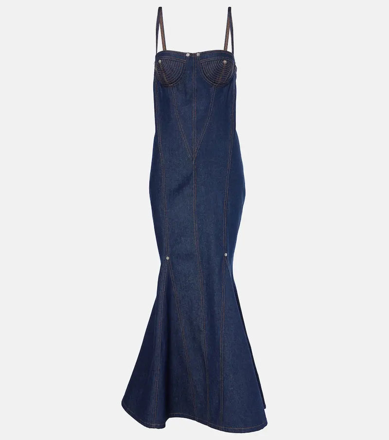 Jean Paul Gaultier Denim maxi dress | LYBSTORE