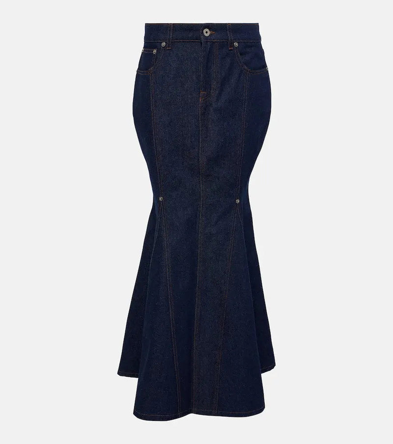 Jean Paul Gaultier High-rise cotton maxi skirt | LYBSTORE