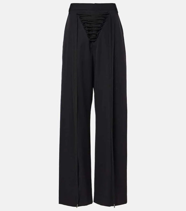 Jean Paul Gaultier Lace-up wool wide-leg pants