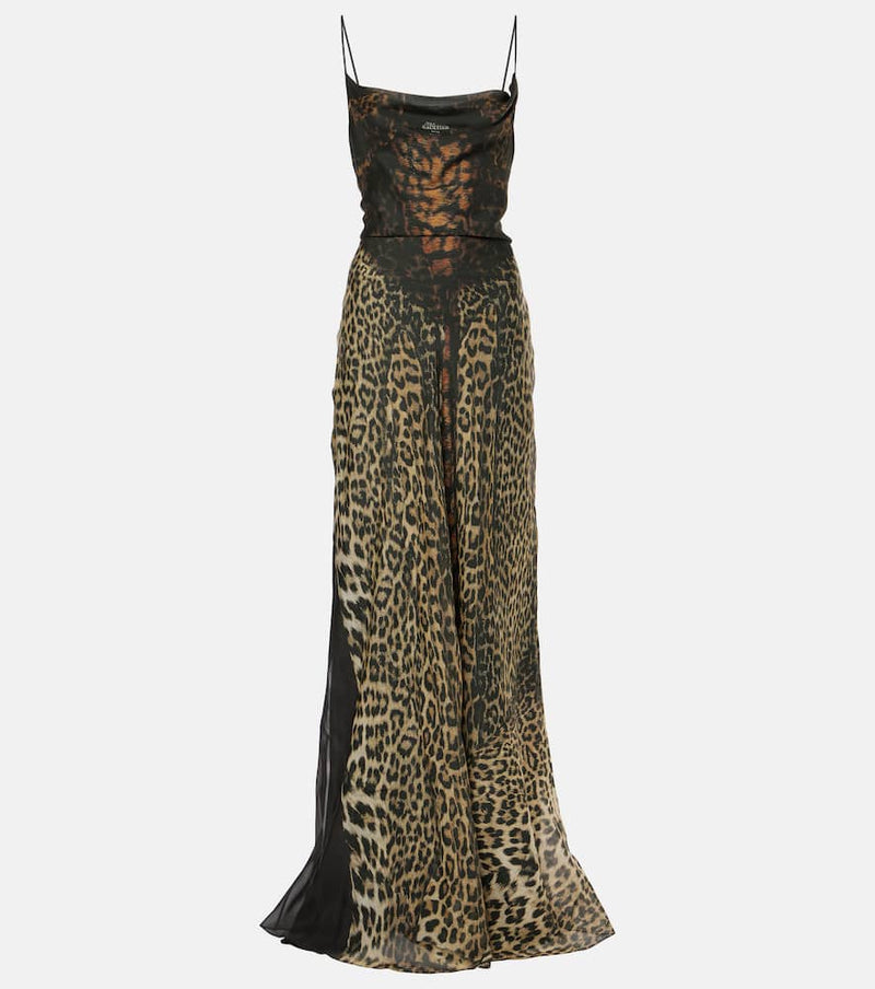 Jean Paul Gaultier Leopard-print tulle gown