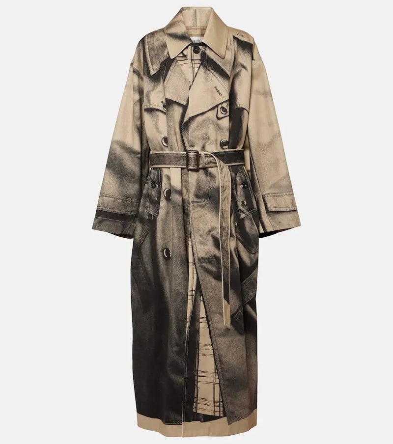 Jean Paul Gaultier Printed oversized cotton trench coat | LYBSTORE