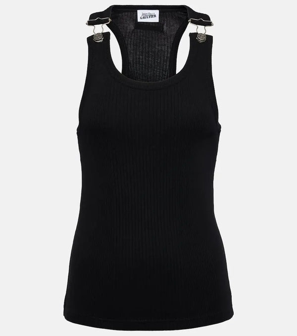 Jean Paul Gaultier Ribbed-knit cotton tank top